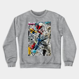 Abstract Mondrian Mixed Media Artwork Crewneck Sweatshirt